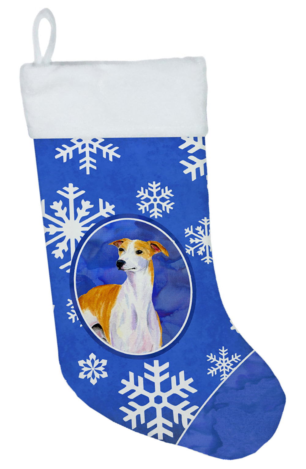 Whippet Winter Snowflakes Snowflakes Holiday Christmas Stocking  the-store.com.