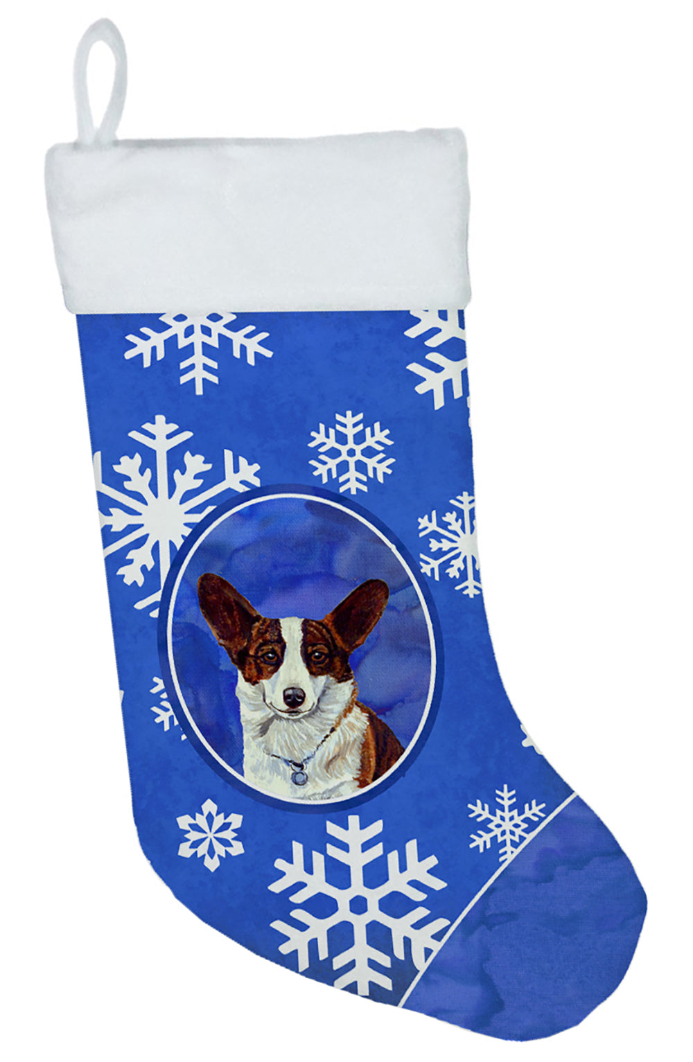 Corgi Winter Snowflakes Snowflakes Holiday Christmas Christmas Stocking LH9288  the-store.com.