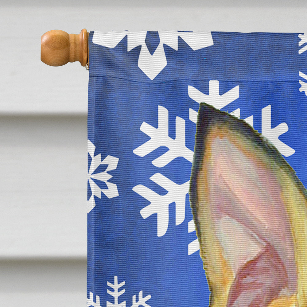 Min Pin Winter Snowflakes Holiday Flag Canvas House Size  the-store.com.