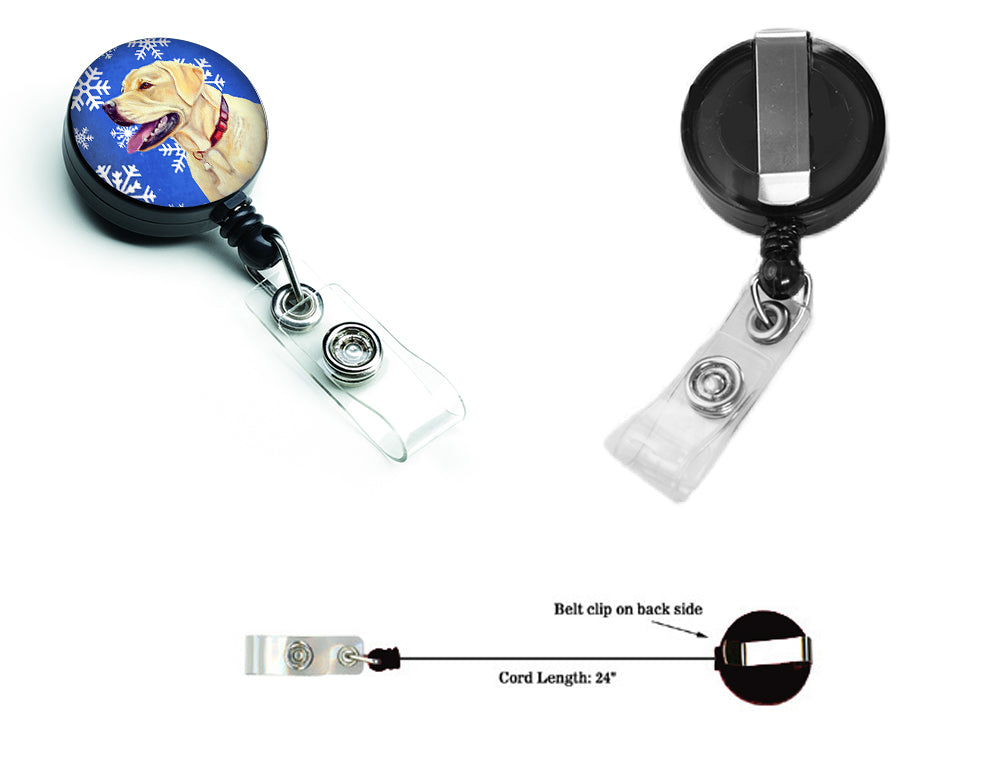 Labrador Winter Snowflakes Holiday Retractable Badge Reel LH9293BR  the-store.com.