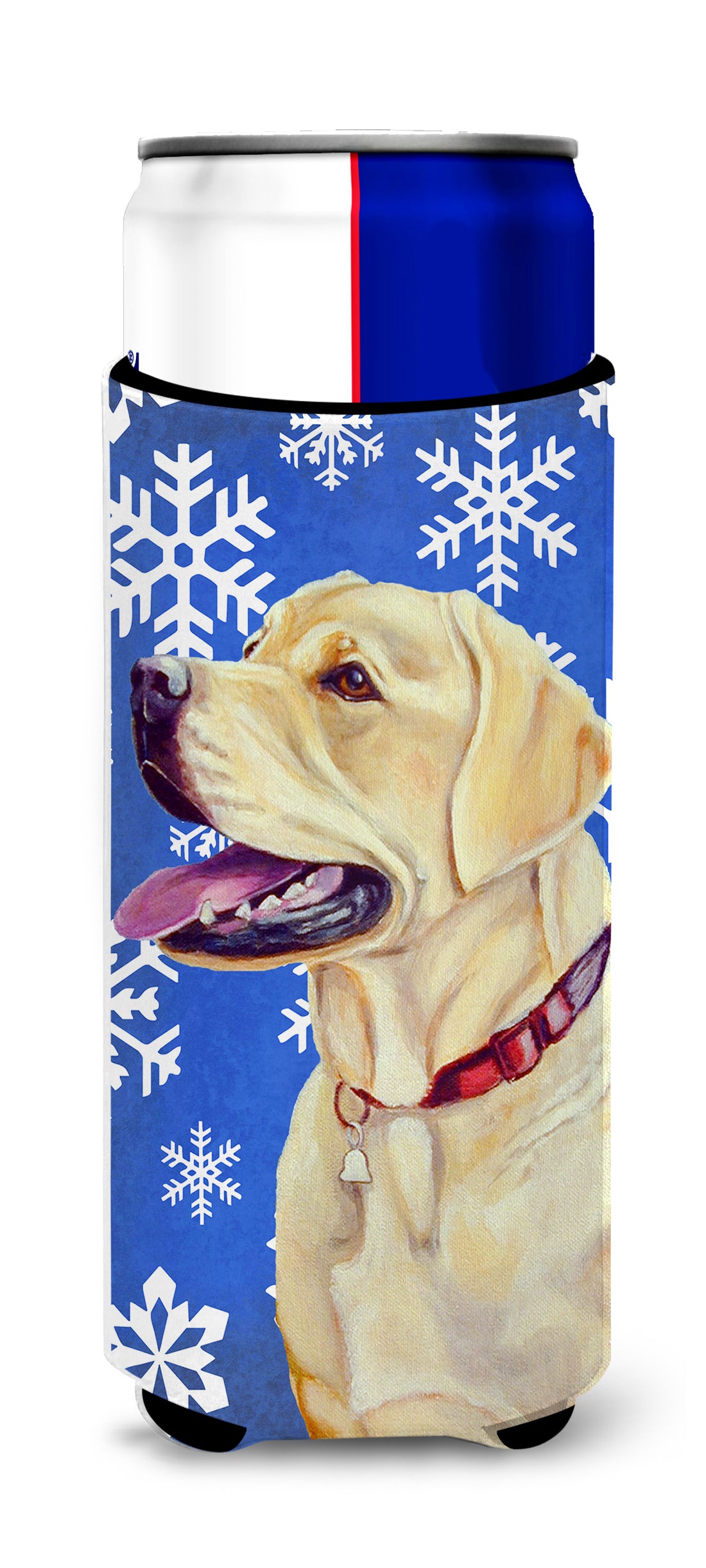 Labrador Winter Snowflakes Holiday Ultra Beverage Insulators for slim cans LH9293MUK.