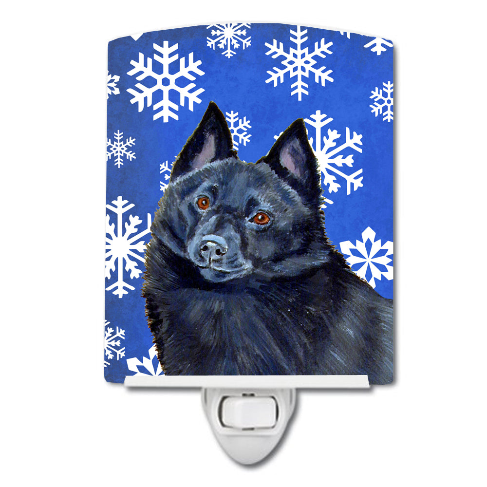 Schipperke Winter Snowflakes Holiday Ceramic Night Light LH9294CNL - the-store.com