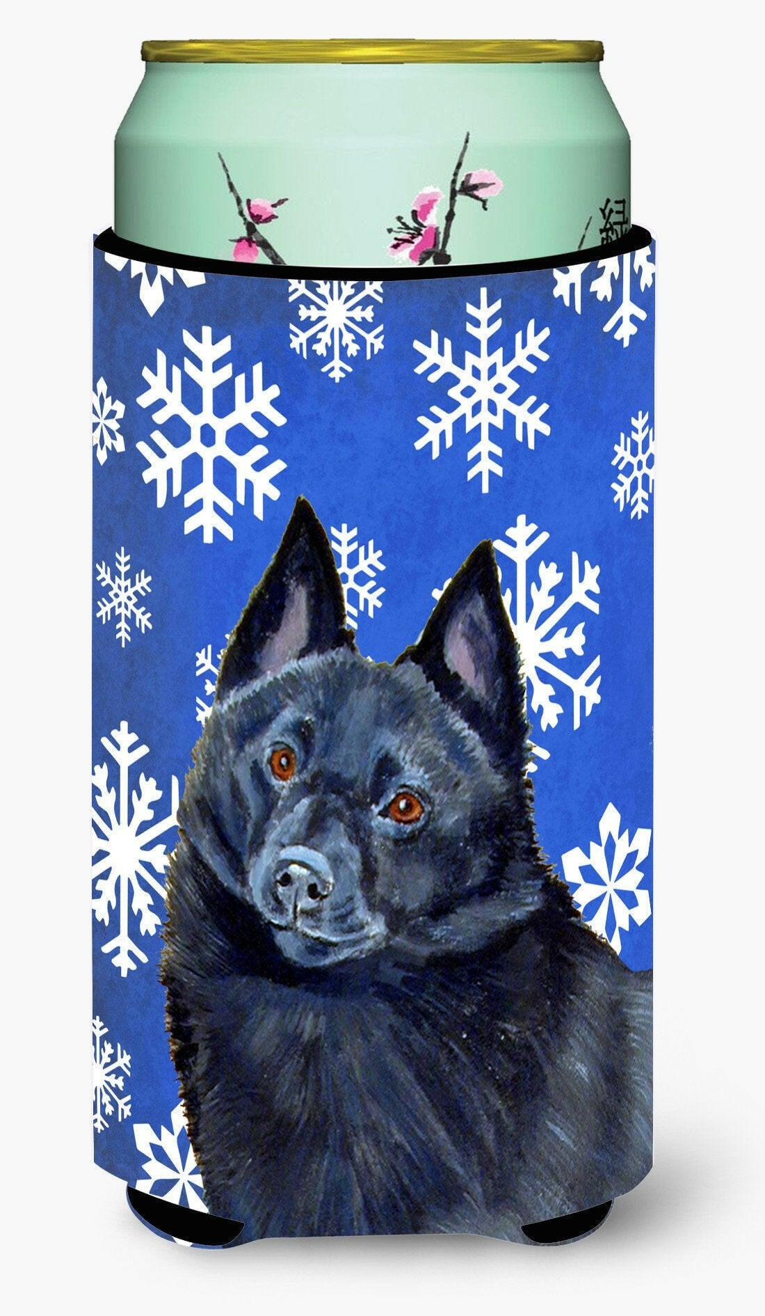 Schipperke Winter Snowflakes Holiday  Tall Boy Beverage Insulator Beverage Insulator Hugger by Caroline's Treasures