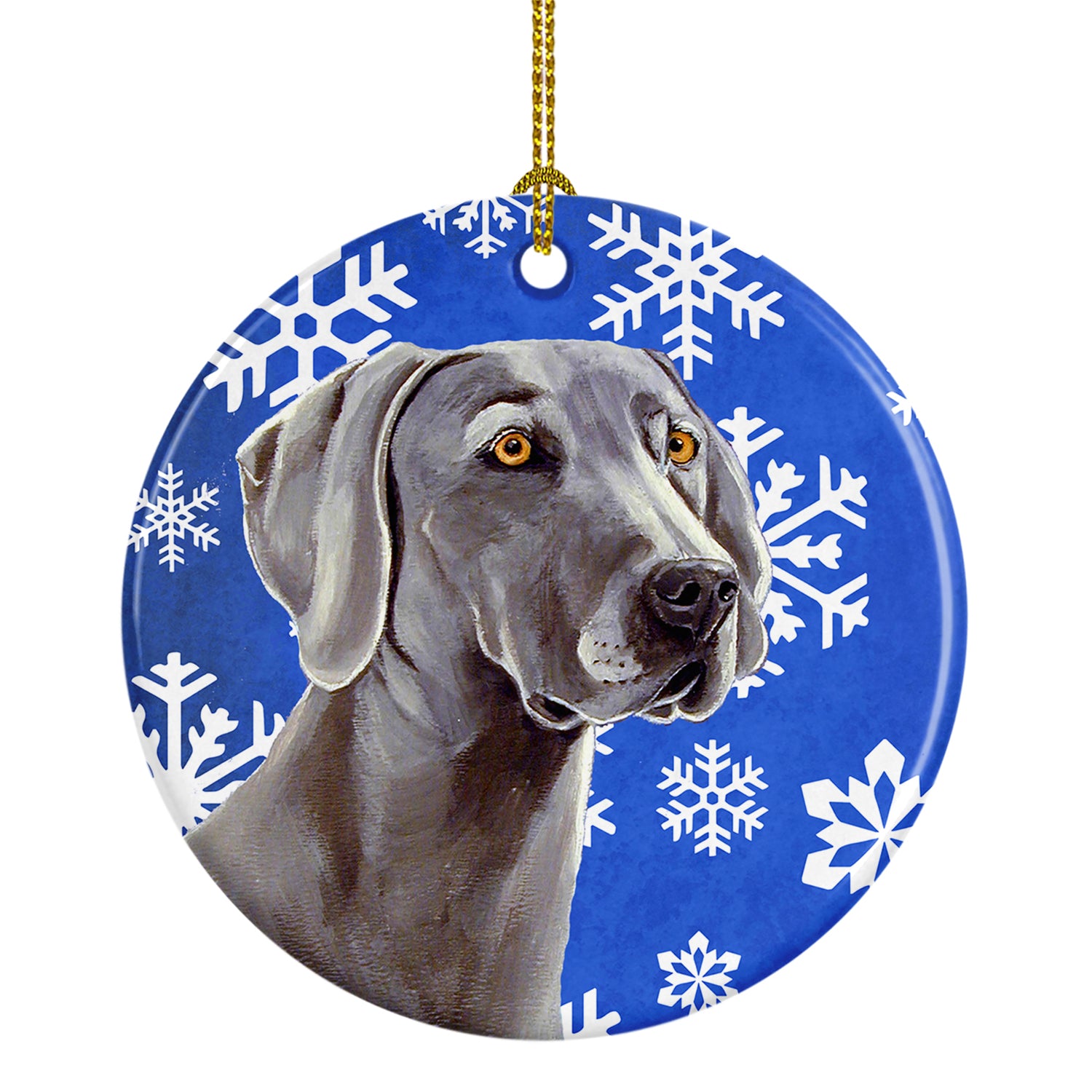 Weimaraner Winter Snowflake Holiday Ceramic Ornament LH9296 - the-store.com