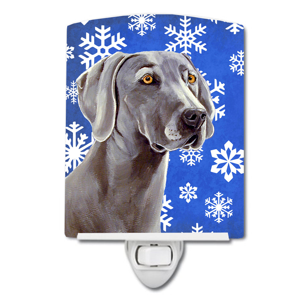 Weimaraner Winter Snowflakes Holiday Ceramic Night Light LH9296CNL - the-store.com