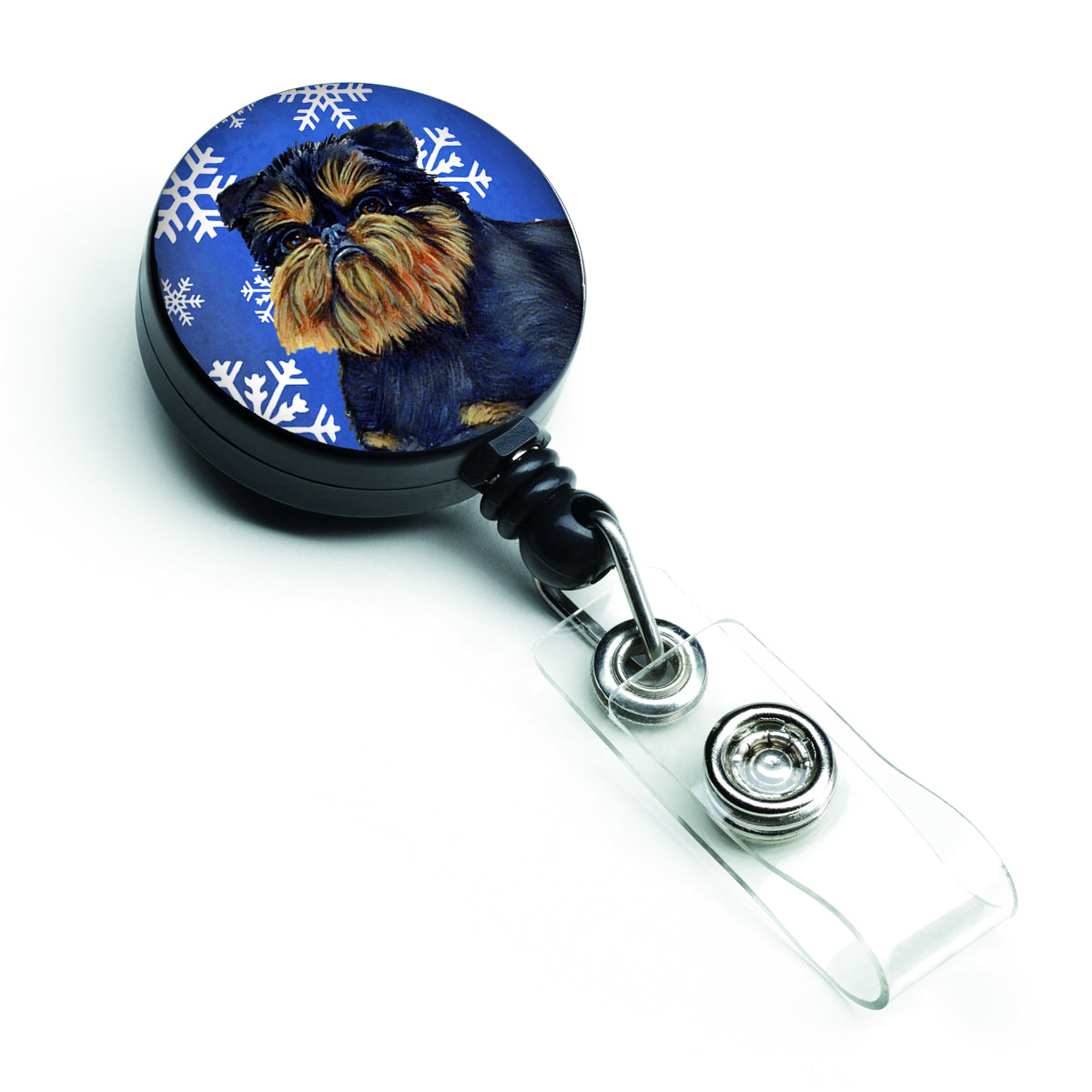 Brussels Griffon Winter Snowflakes Holiday Retractable Badge Reel LH9298BR  the-store.com.