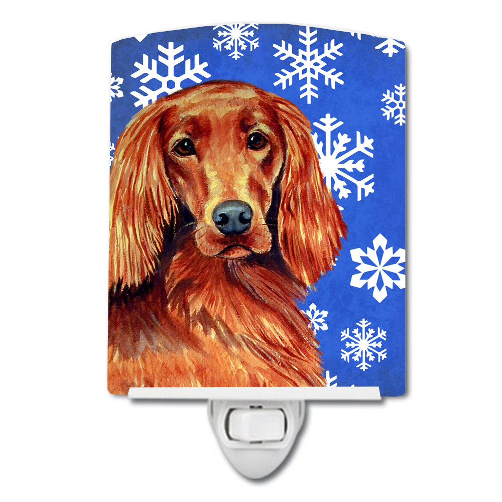 Irish Setter Winter Snowflakes Holiday Ceramic Night Light LH9299CNL - the-store.com