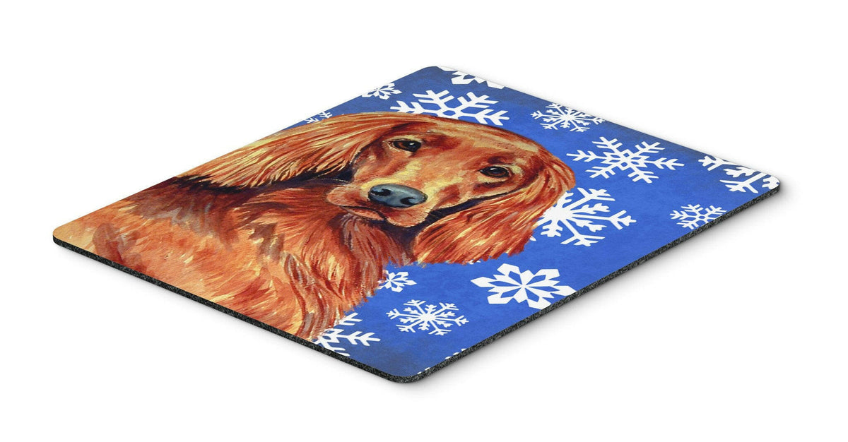 Irish Setter Winter Snowflakes Holiday Mouse Pad, Hot Pad or Trivet by Caroline&#39;s Treasures