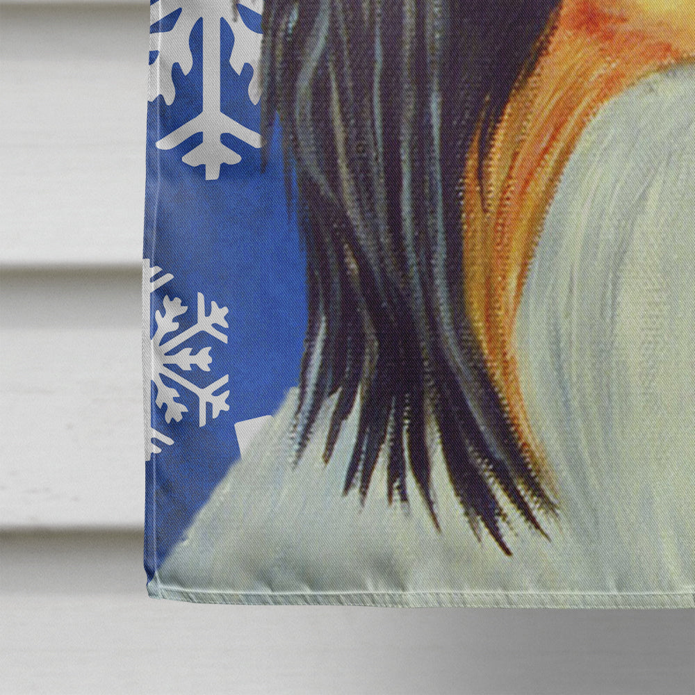 Papillon Winter Snowflakes Holiday Flag Canvas House Size  the-store.com.