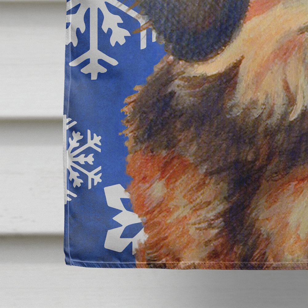 Dachshund Winter Snowflakes Holiday Flag Canvas House Size  the-store.com.