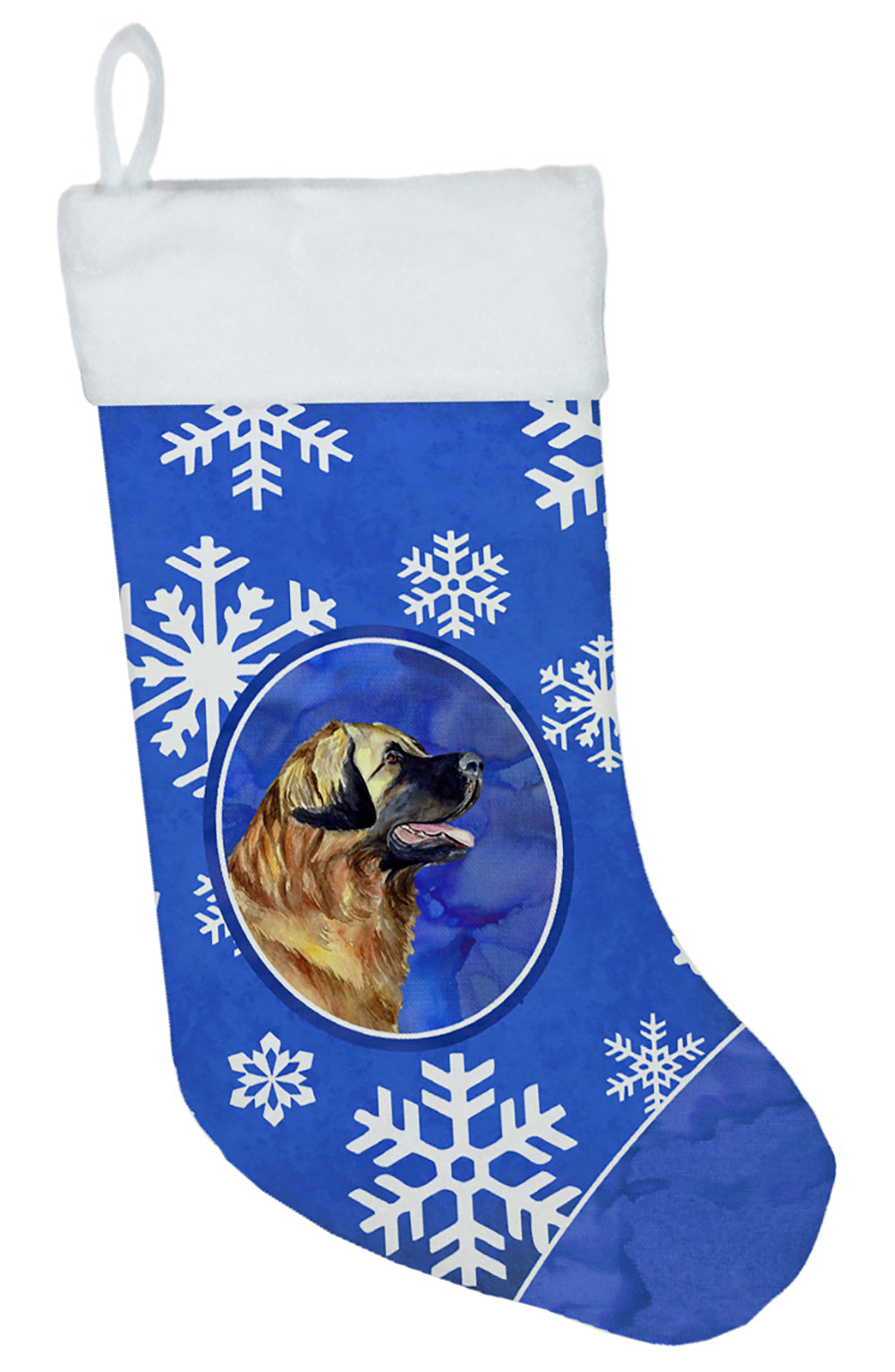 Leonberger Winter Snowflakes Snowflakes Holiday Christmas Stocking LH9303  the-store.com.