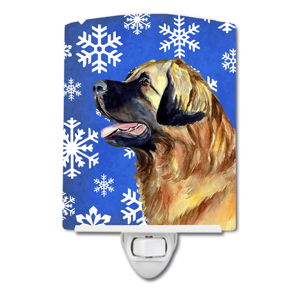 Leonberger Winter Snowflakes Holiday Ceramic Night Light LH9303CNL - the-store.com