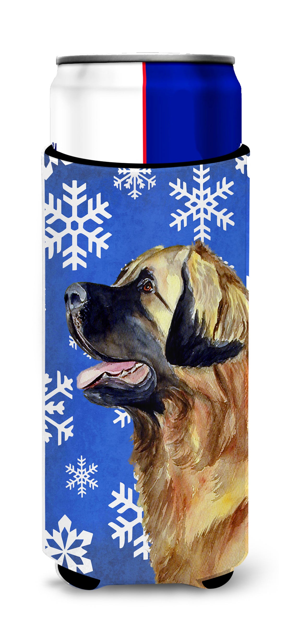 Leonberger Winter Snowflakes Holiday Ultra Beverage Insulators for slim cans LH9303MUK.