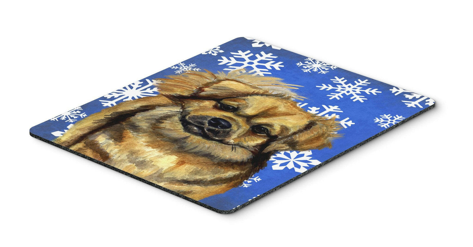 Tibetan Spaniel Winter Snowflakes Holiday Mouse Pad, Hot Pad or Trivet by Caroline's Treasures