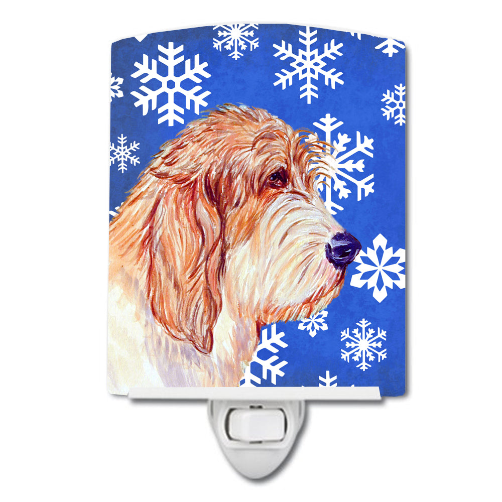 Petit Basset Griffon Vendeen Winter Snowflakes Holiday Ceramic Night Light LH9307CNL - the-store.com