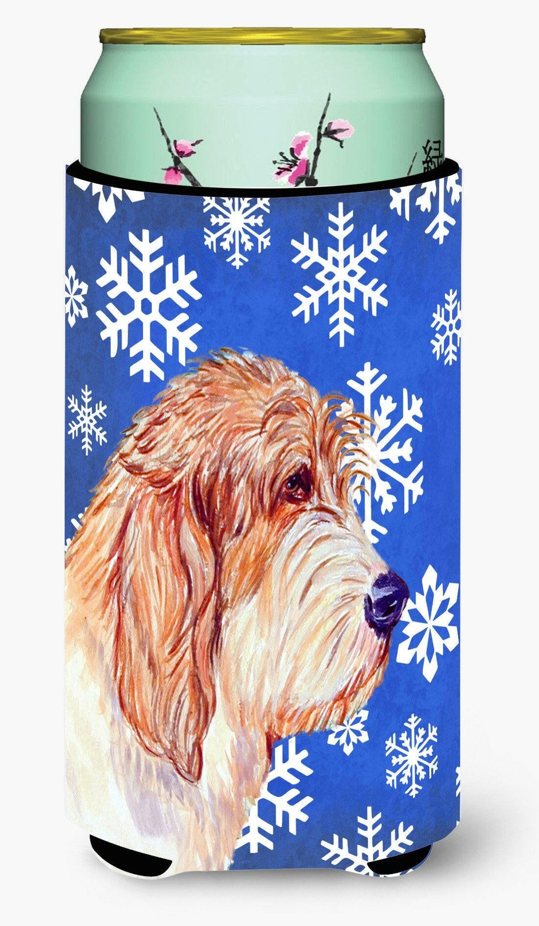 Petit Basset Griffon Vendeen Winter Snowflakes Holiday  Tall Boy Beverage Insulator Beverage Insulator Hugger by Caroline's Treasures