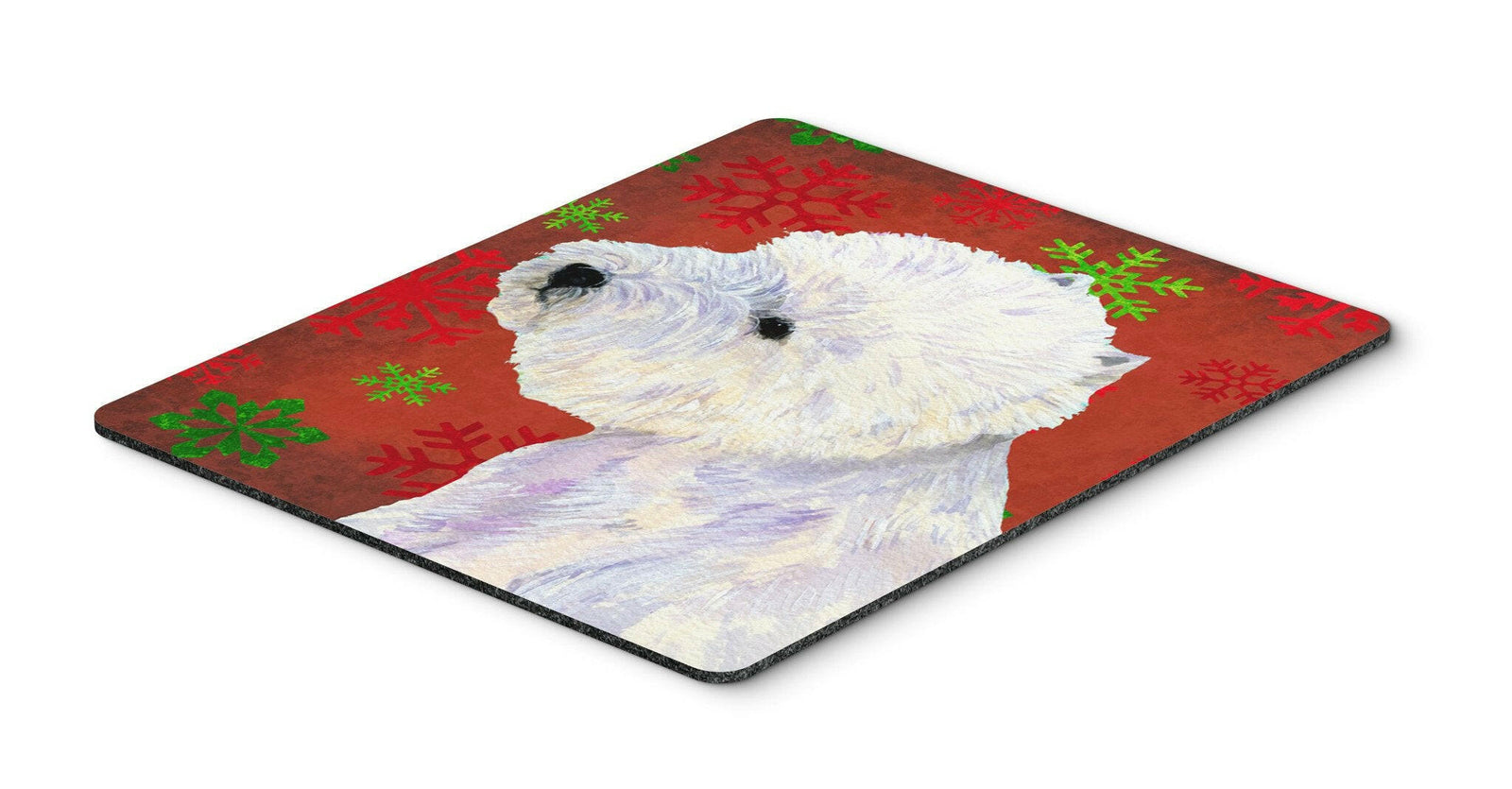 Westie Red and Green Snowflakes Holiday Christmas Mouse Pad, Hot Pad or Trivet by Caroline's Treasures