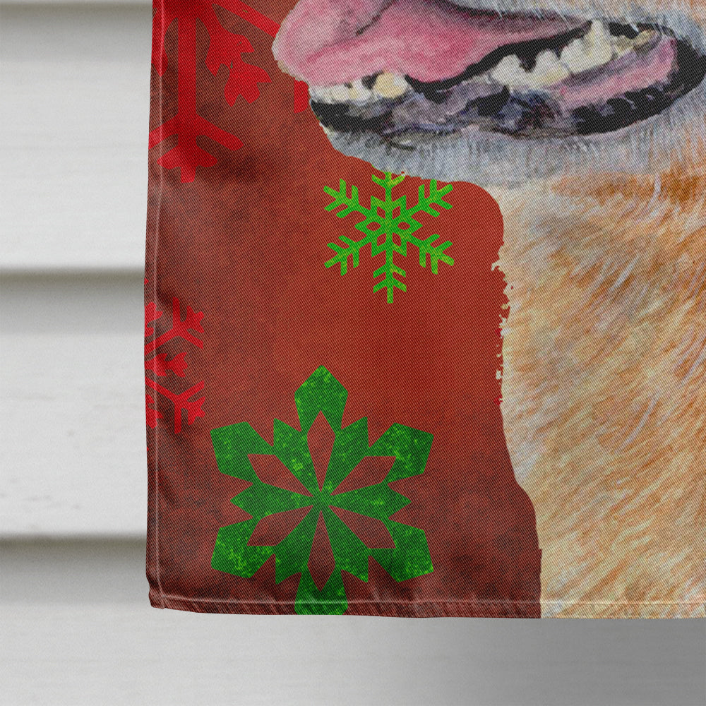 Australian Cattle Dog Red Snowflakes Holiday Christmas Flag Canvas House Size  the-store.com.