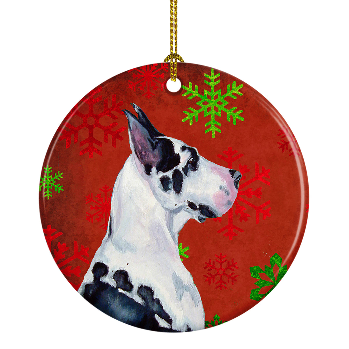 Great Dane Red Snowflake Holiday Christmas Ceramic Ornament LH9326 - the-store.com