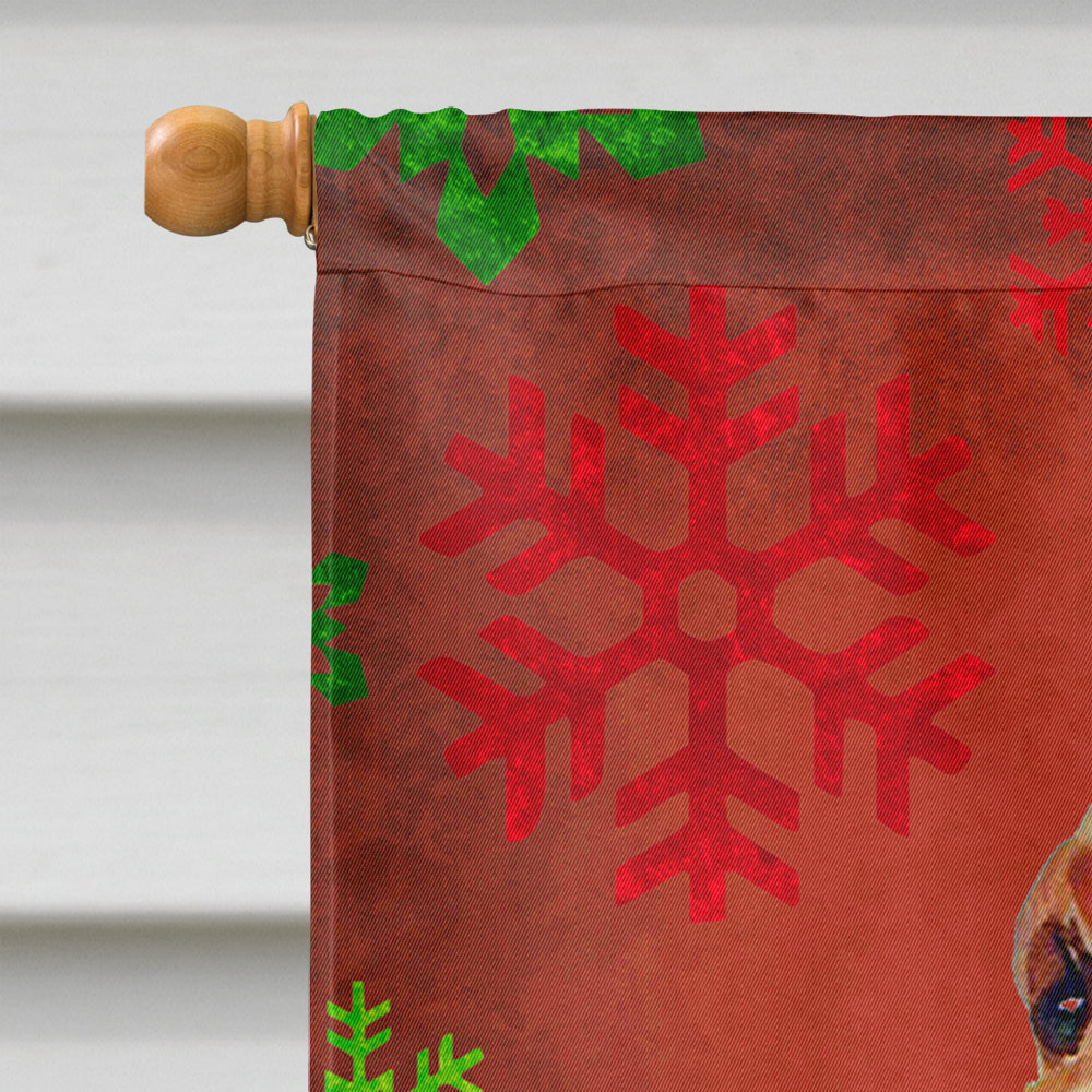 Bloodhound Red and Green Snowflakes Holiday Christmas Flag Canvas House Size  the-store.com.