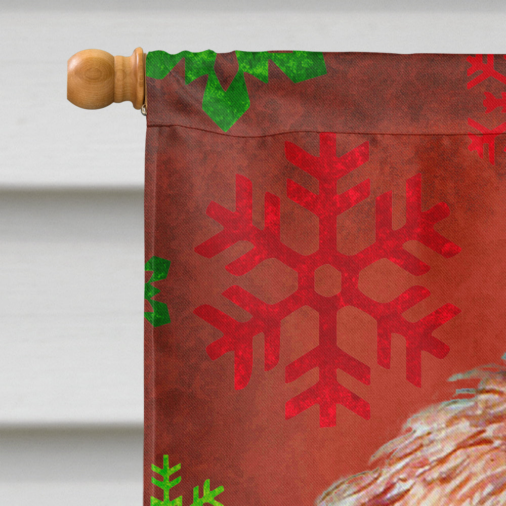 Petit Basset Griffon Vendeen Snowflakes Holiday Christmas Flag House Size  the-store.com.