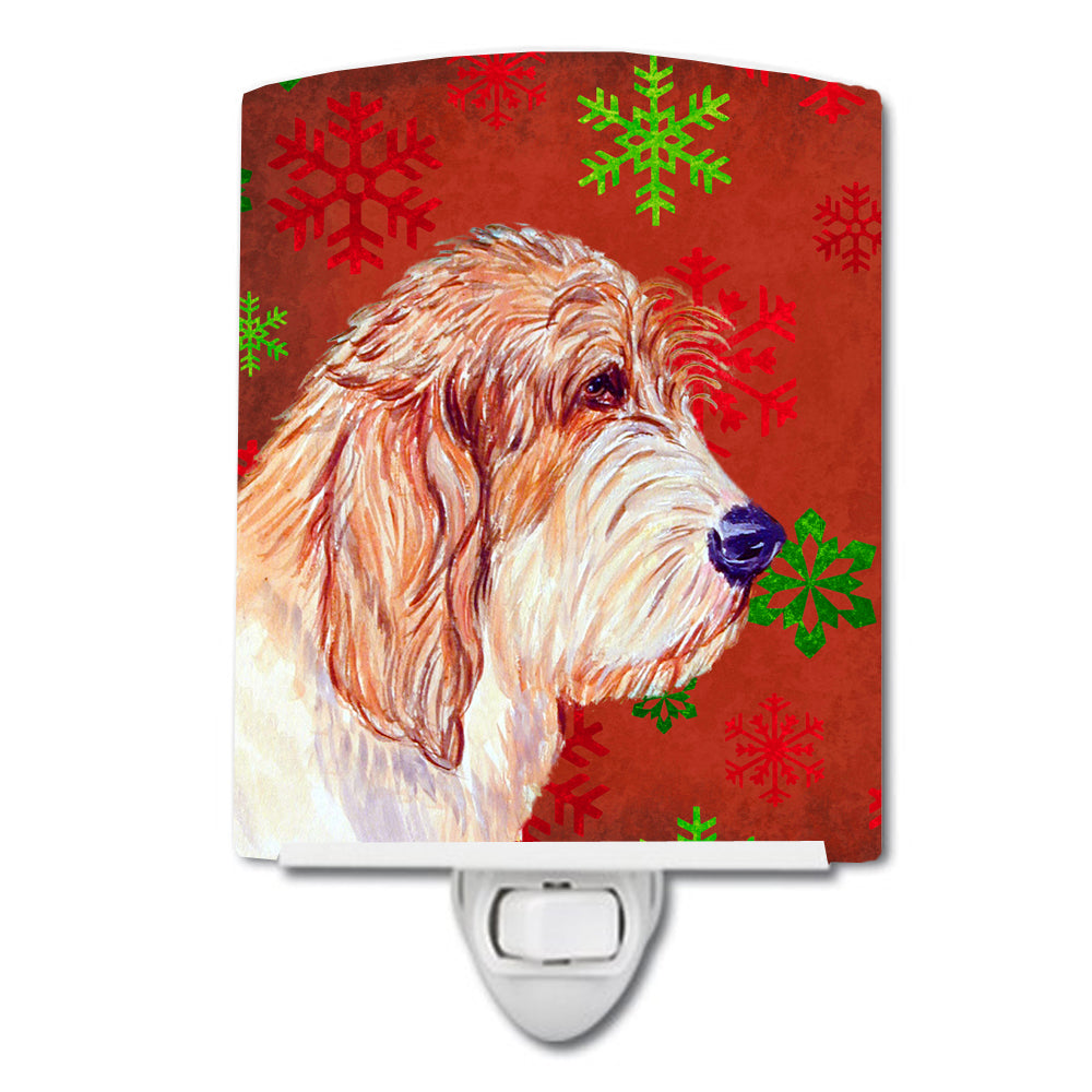 Petit Basset Griffon Vendeen Red Green Snowflake Christmas Ceramic Night Light LH9352CNL - the-store.com