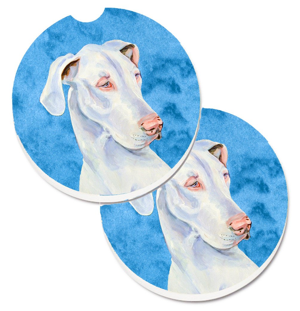 Blue Great Dane Set of 2 Cup Holder Car Coasters LH9356BUCARC by Caroline's Treasures