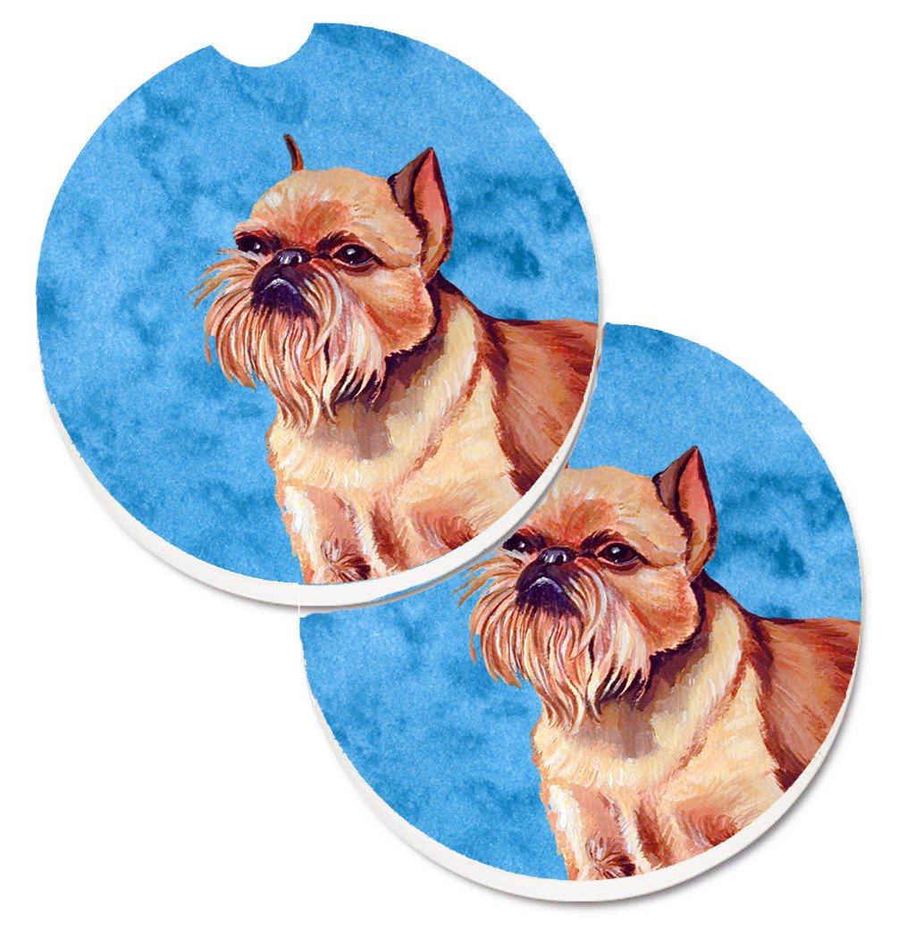 Blue Brussels Griffon Set of 2 Cup Holder Car Coasters LH9359BUCARC by Caroline&#39;s Treasures