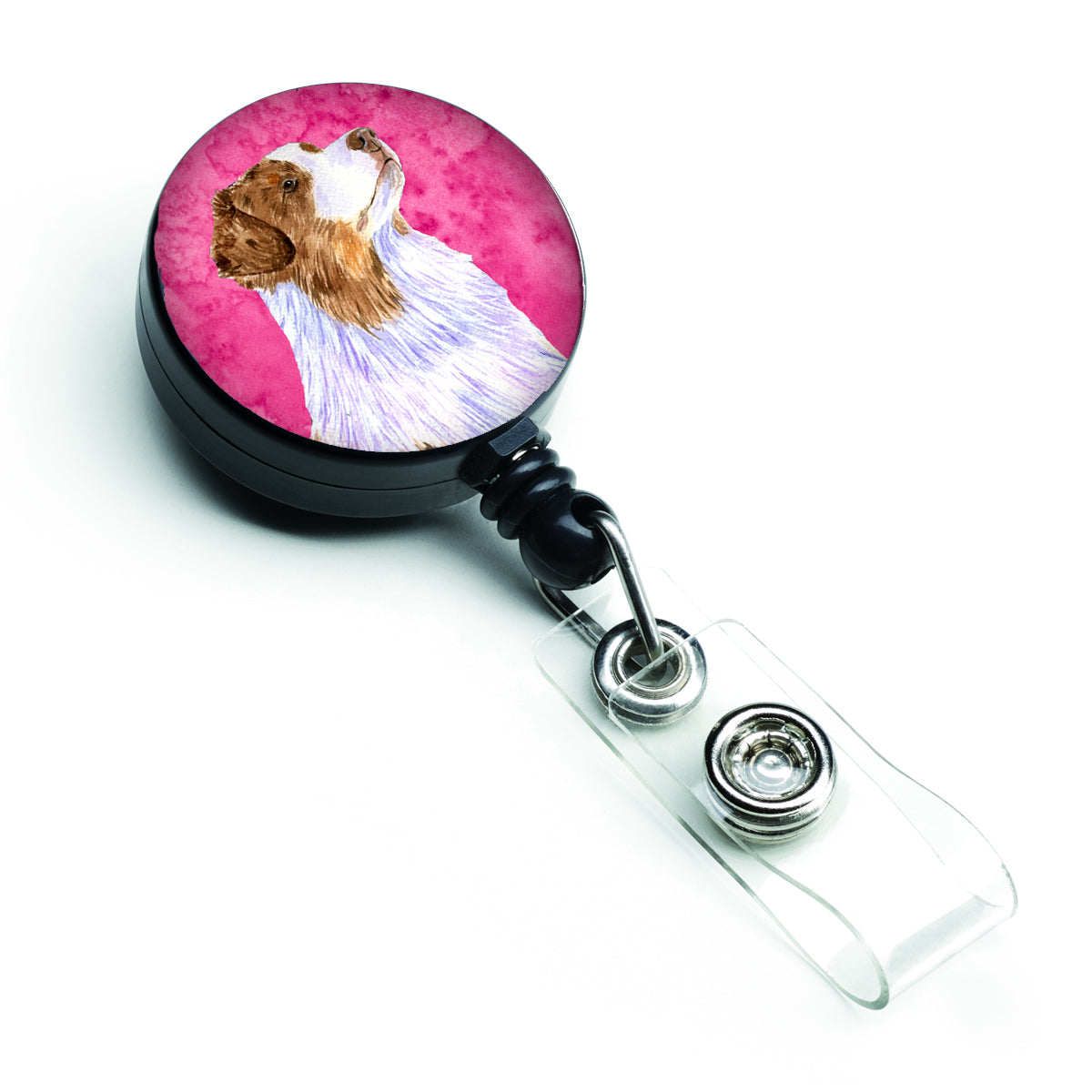 Pink Australian Shepherd Retractable Badge Reel LH9363PKBR  the-store.com.