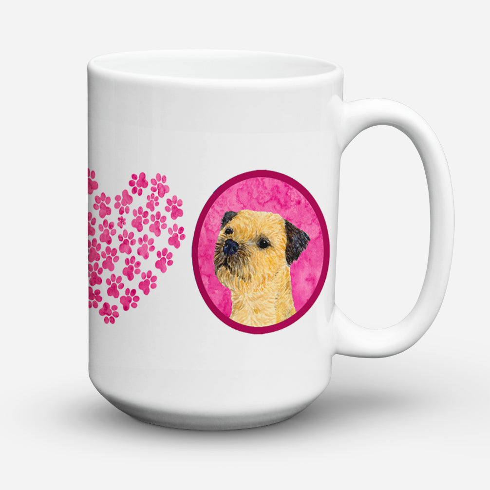 Border Terrier  Dishwasher Safe Microwavable Ceramic Coffee Mug 15 ounce  the-store.com.