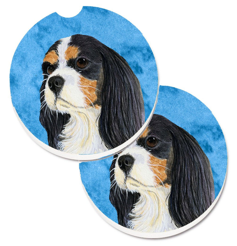 Blue Cavalier Spaniel Set of 2 Cup Holder Car Coasters LH9369BUCARC by Caroline&#39;s Treasures