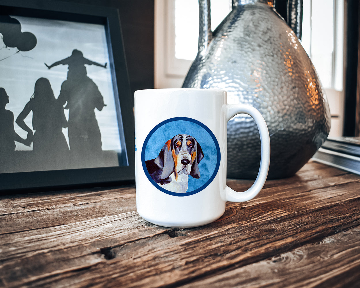 Basset Hound  Dishwasher Safe Microwavable Ceramic Coffee Mug 15 ounce  the-store.com.