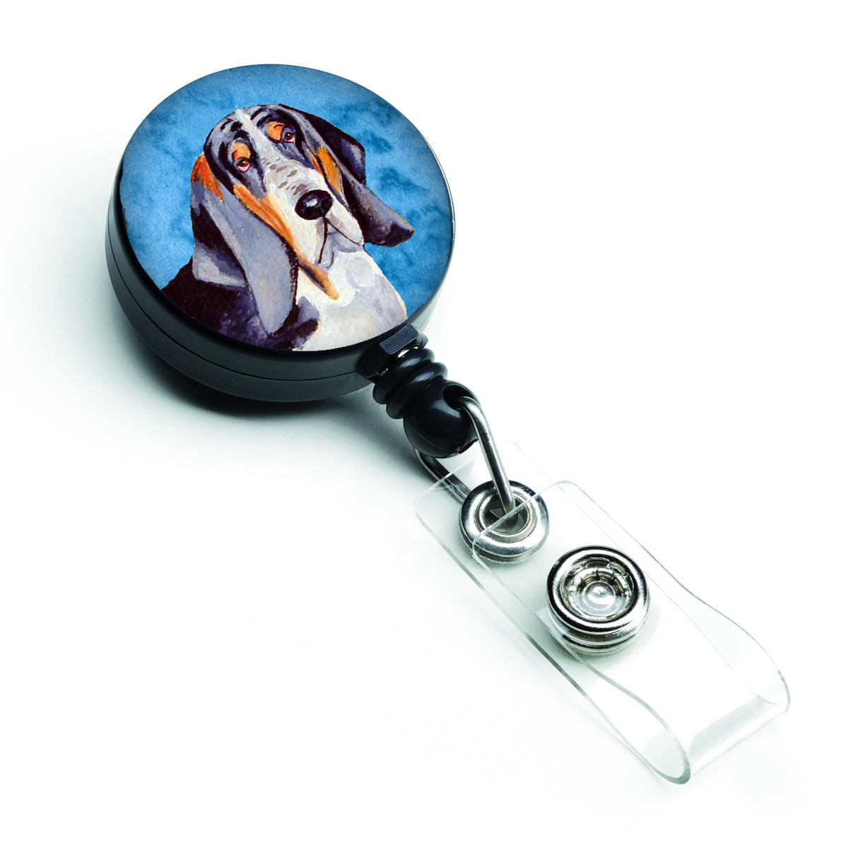 Blue Basset Hound Retractable Badge Reel LH9372BUBR  the-store.com.