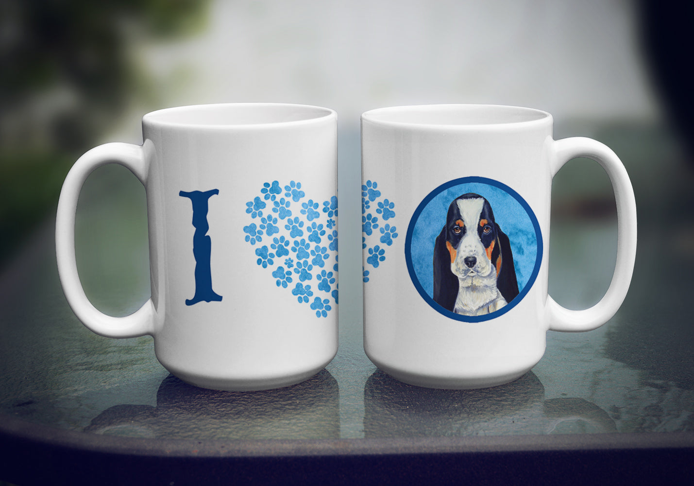 Basset Hound  Dishwasher Safe Microwavable Ceramic Coffee Mug 15 ounce  the-store.com.