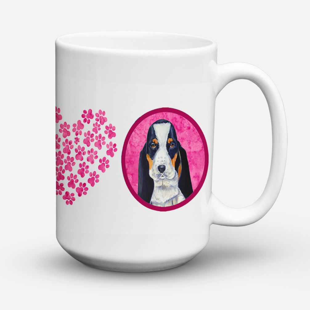 Basset Hound  Dishwasher Safe Microwavable Ceramic Coffee Mug 15 ounce  the-store.com.