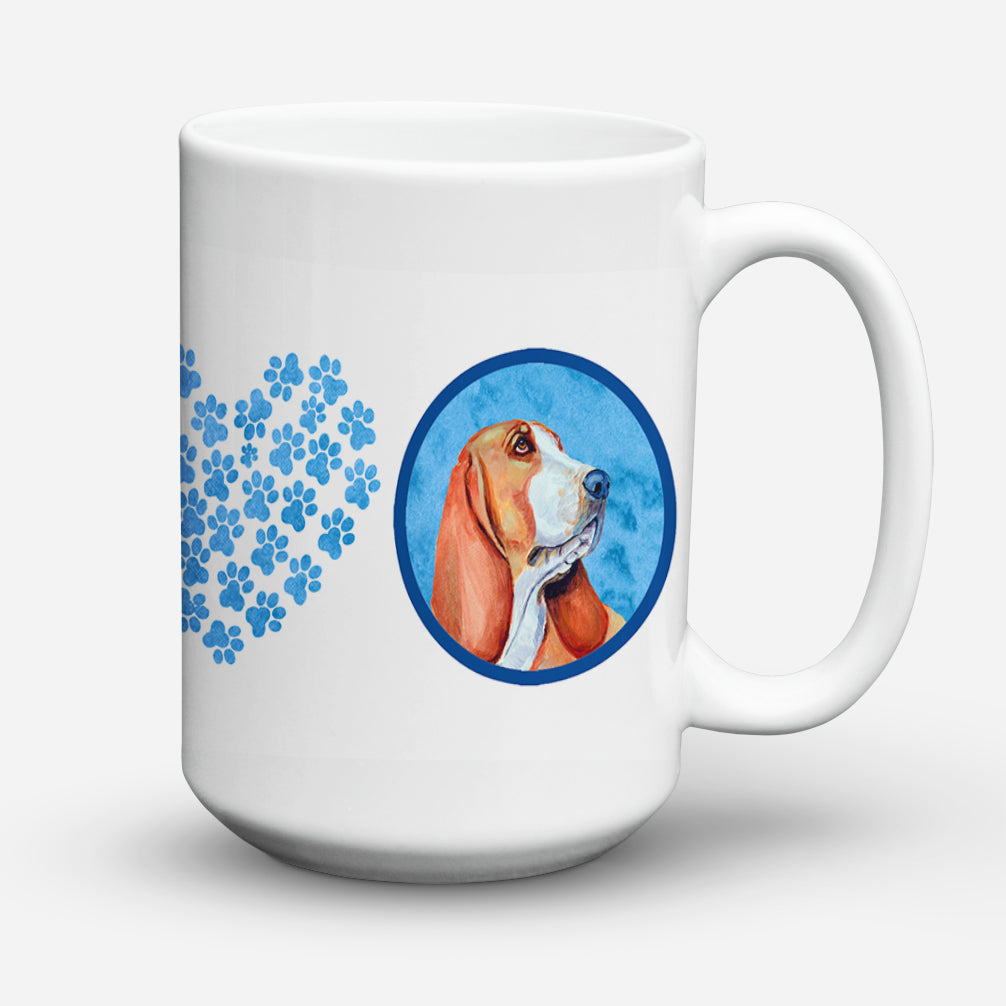 Basset Hound  Dishwasher Safe Microwavable Ceramic Coffee Mug 15 ounce  the-store.com.