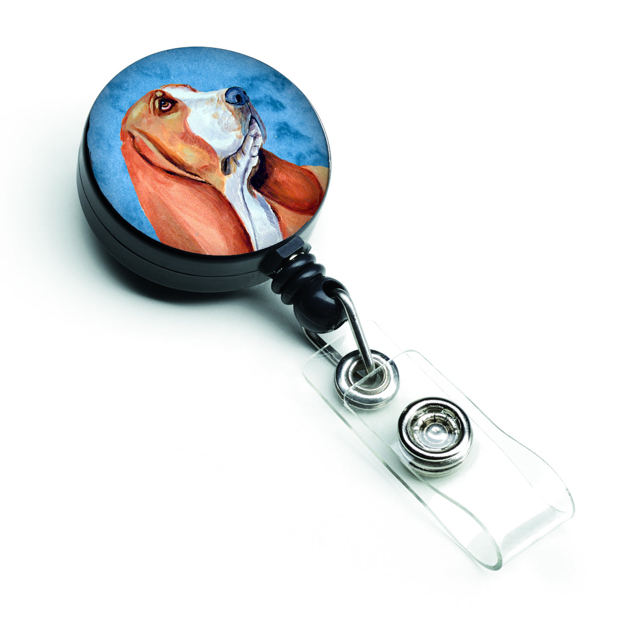 Blue Basset Hound Retractable Badge Reel LH9377BUBR  the-store.com.