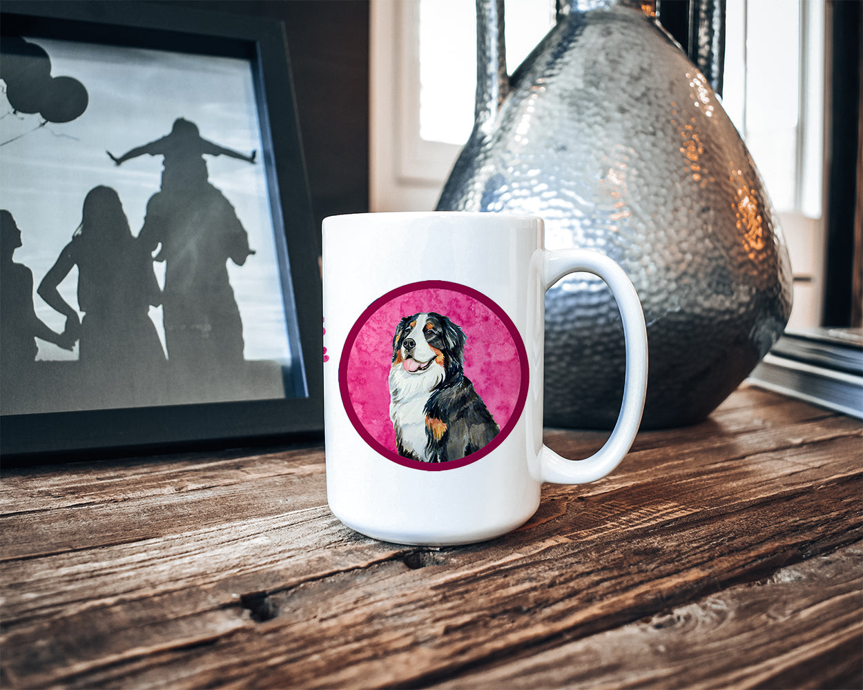 Bernese Mountain Dog  Dishwasher Safe Microwavable Ceramic Coffee Mug 15 ounce  the-store.com.