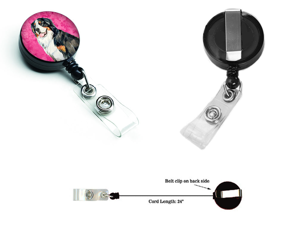 Pink Bernese Mountain Dog Retractable Badge Reel LH9379PKBR  the-store.com.