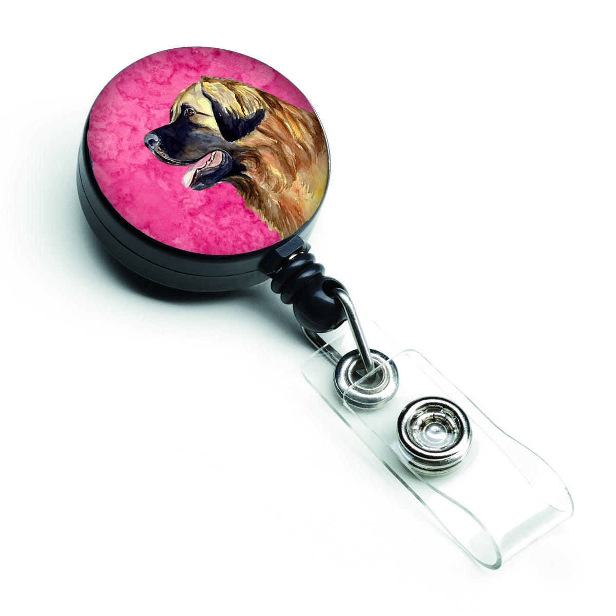 Pink Leonberger Retractable Badge Reel LH9393PKBR  the-store.com.