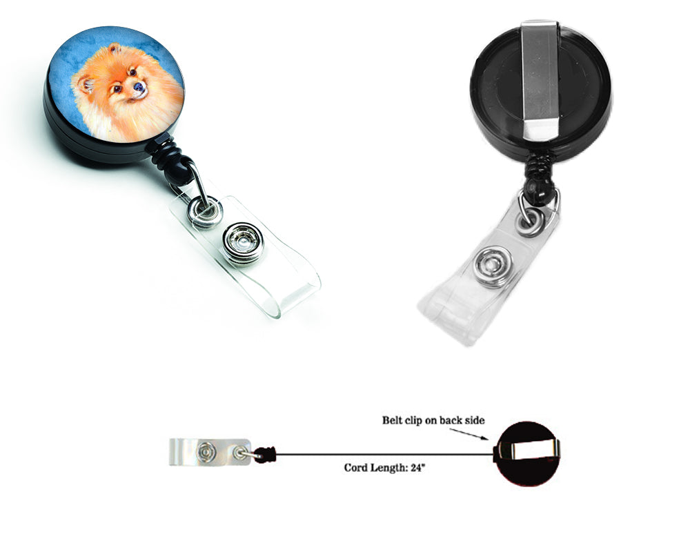 Blue Pomeranian Retractable Badge Reel LH9395BUBR  the-store.com.