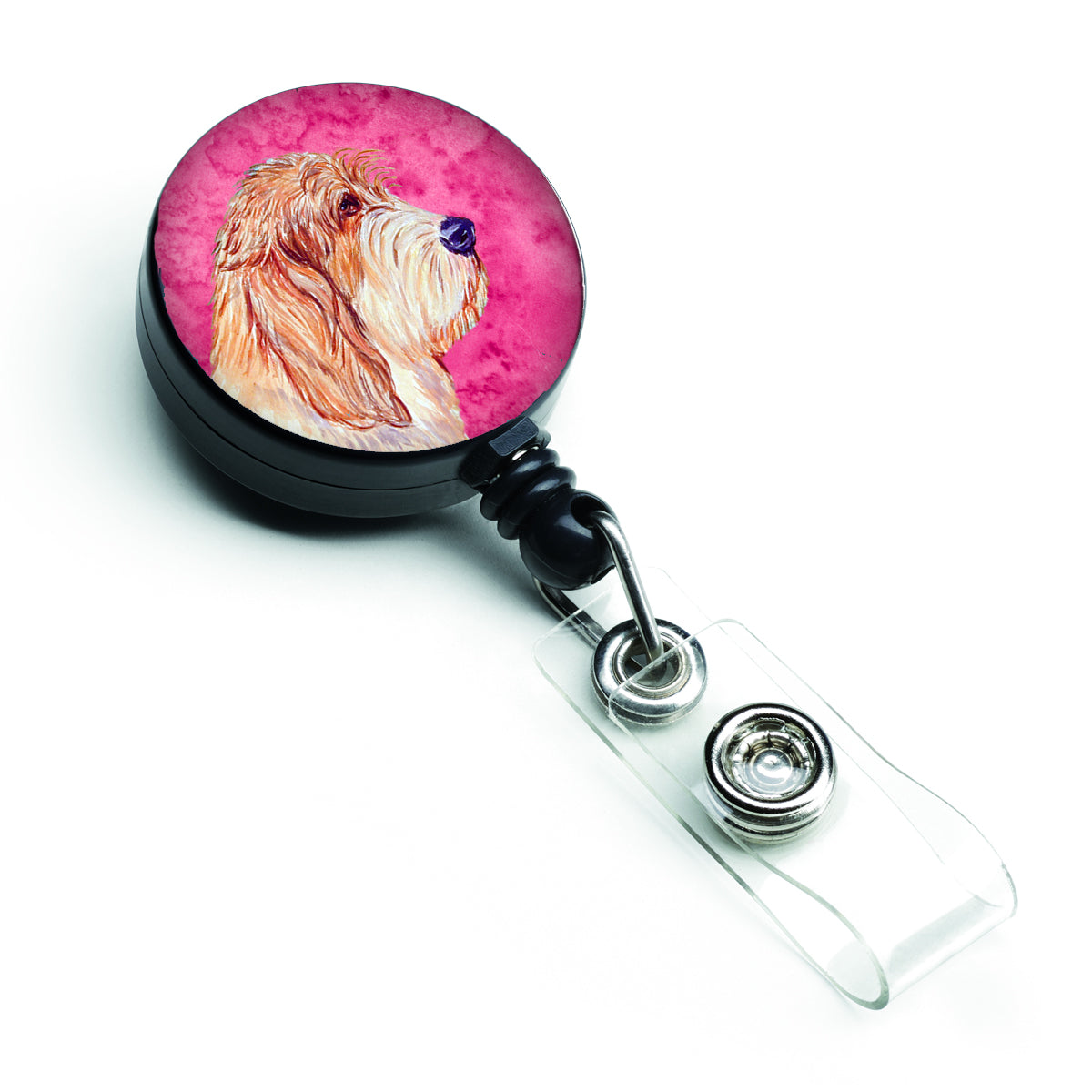 Pink Petit Basset Griffon Vendeen PBGV Retractable Badge Reel LH9397PKBR  the-store.com.