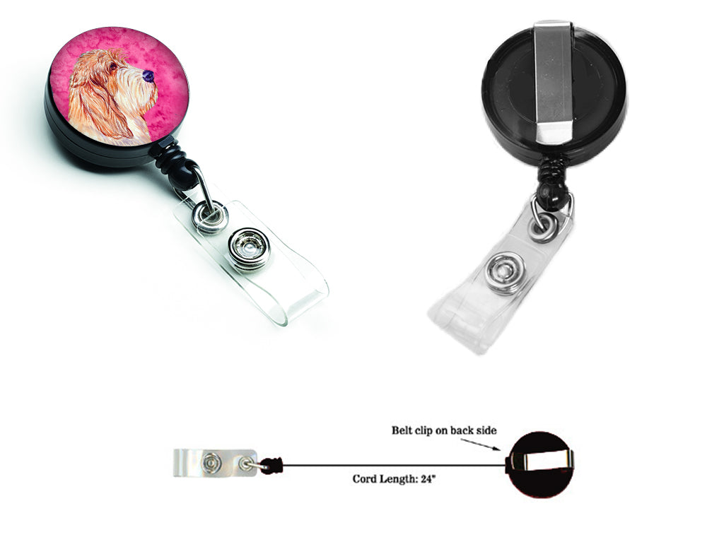 Pink Petit Basset Griffon Vendeen PBGV Retractable Badge Reel LH9397PKBR  the-store.com.