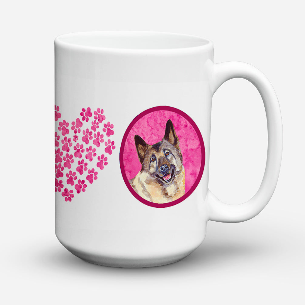 Norwegian Elkhound  Dishwasher Safe Microwavable Ceramic Coffee Mug 15 ounce  the-store.com.