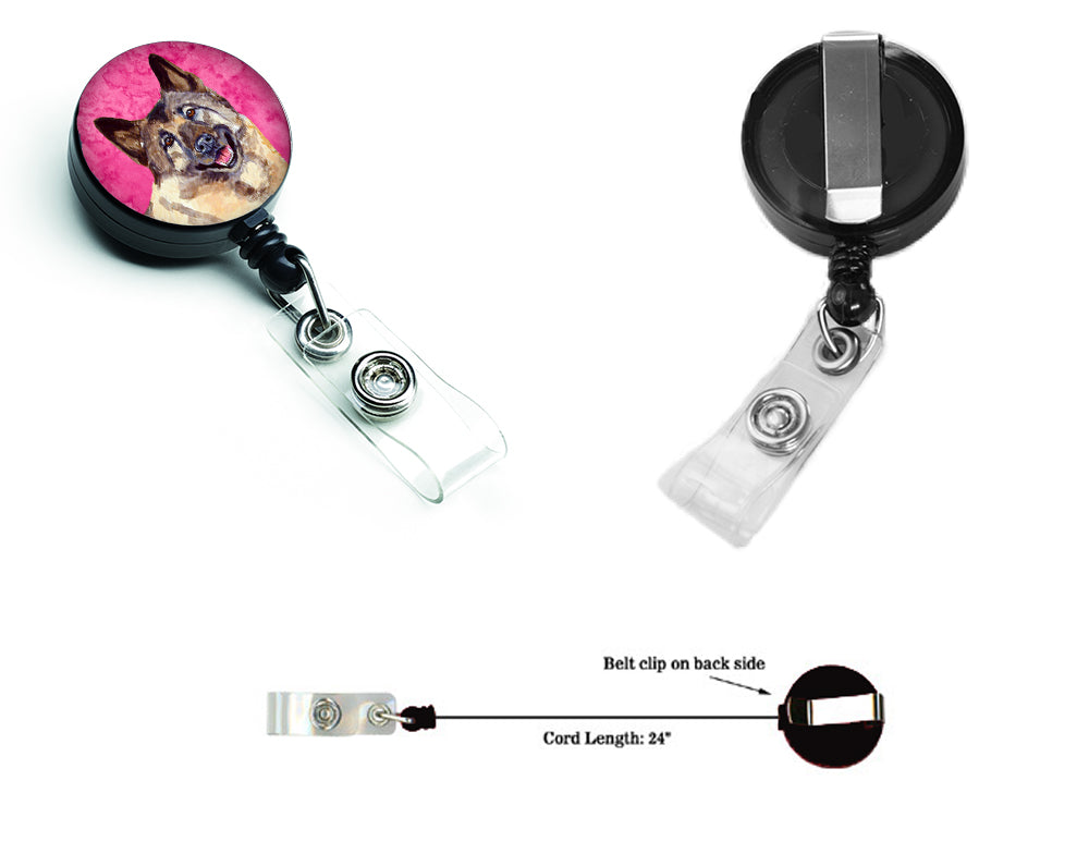 Pink Norwegian Elkhound Retractable Badge Reel LH9398PKBR  the-store.com.