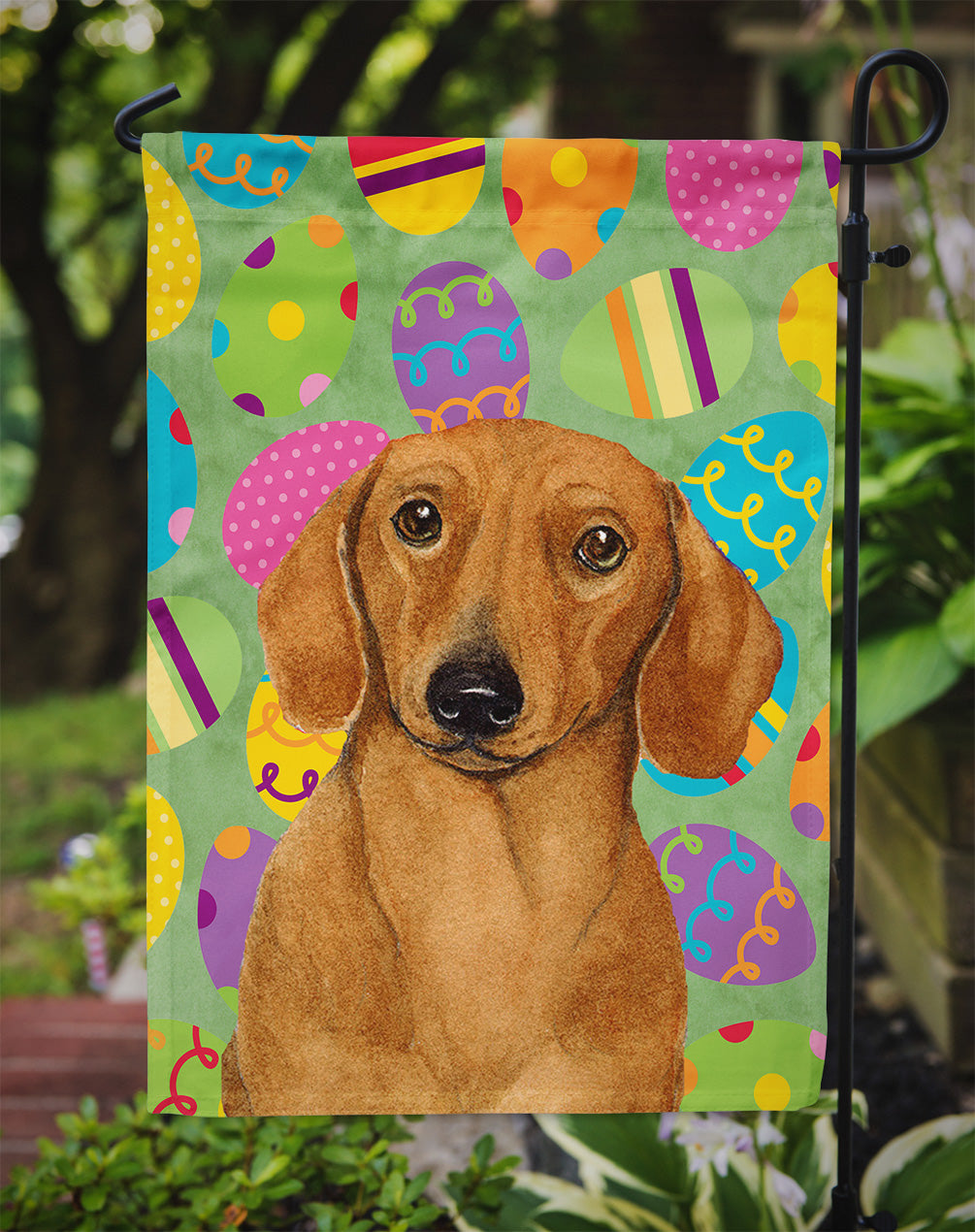 Dachshund Easter Eggtravaganza Flag Garden Size  the-store.com.