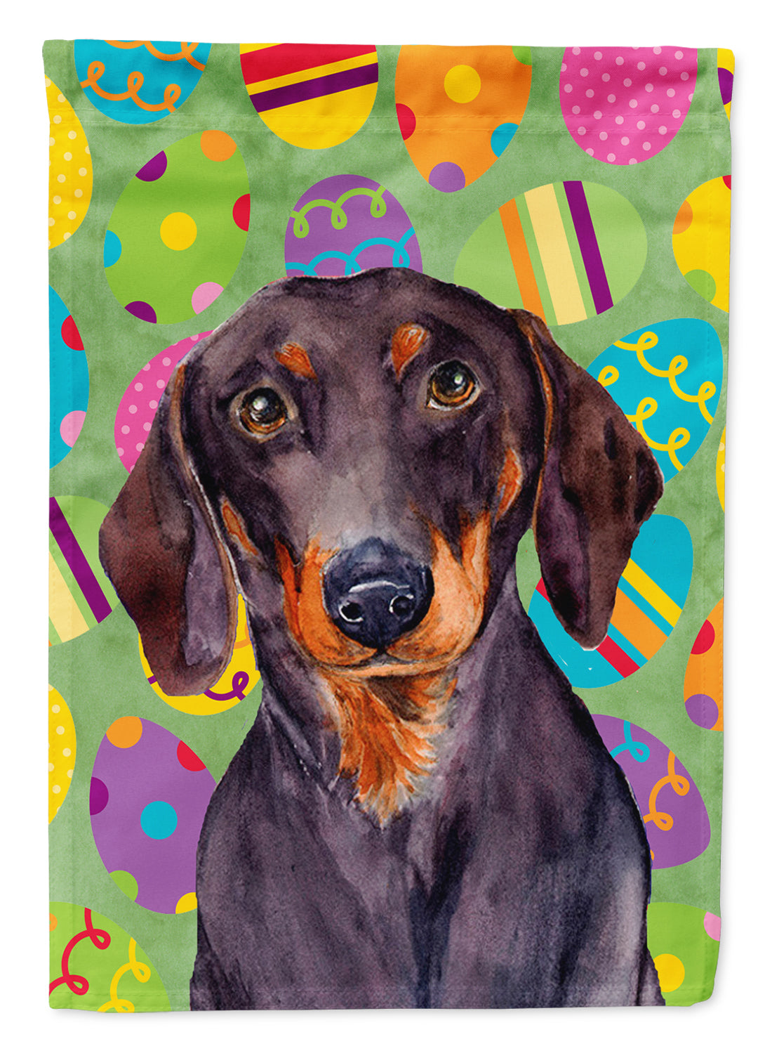 Dachshund Easter Eggtravaganza Flag Canvas House Size  the-store.com.