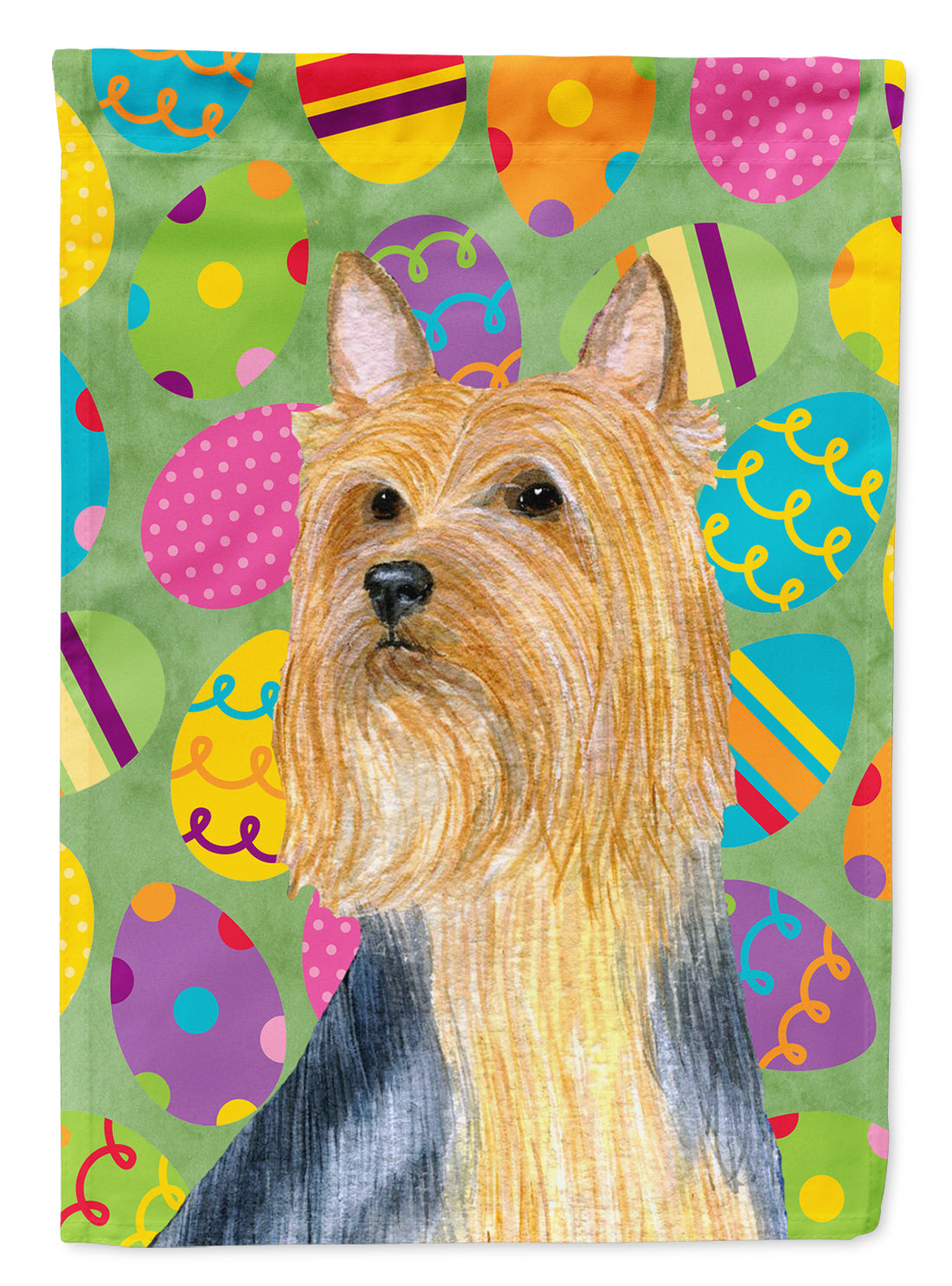 Silky Terrier Easter Eggtravaganza Flag Garden Size  the-store.com.