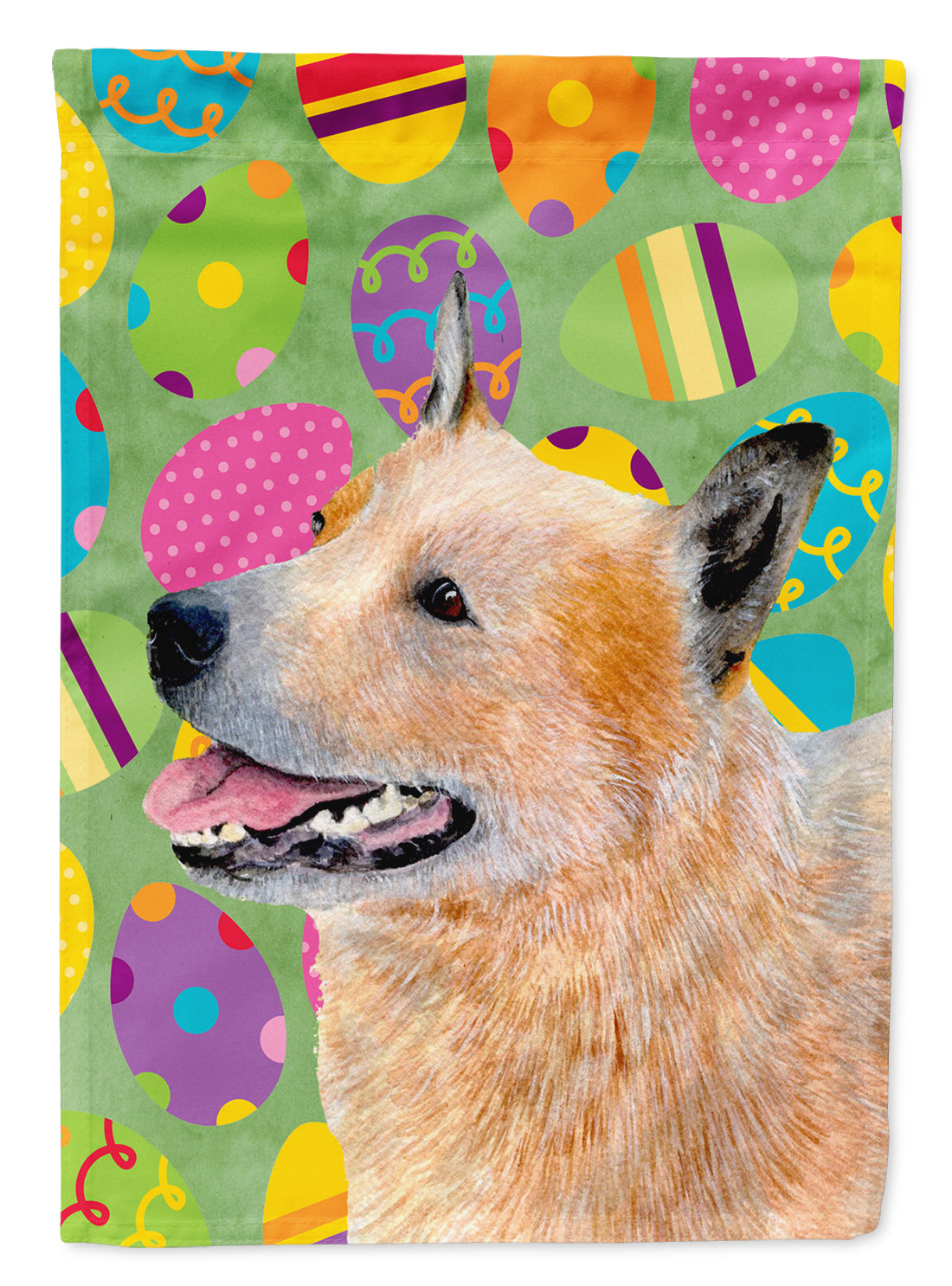 Australian Cattle Dog Easter Eggtravaganza Flag Canvas House Size  the-store.com.