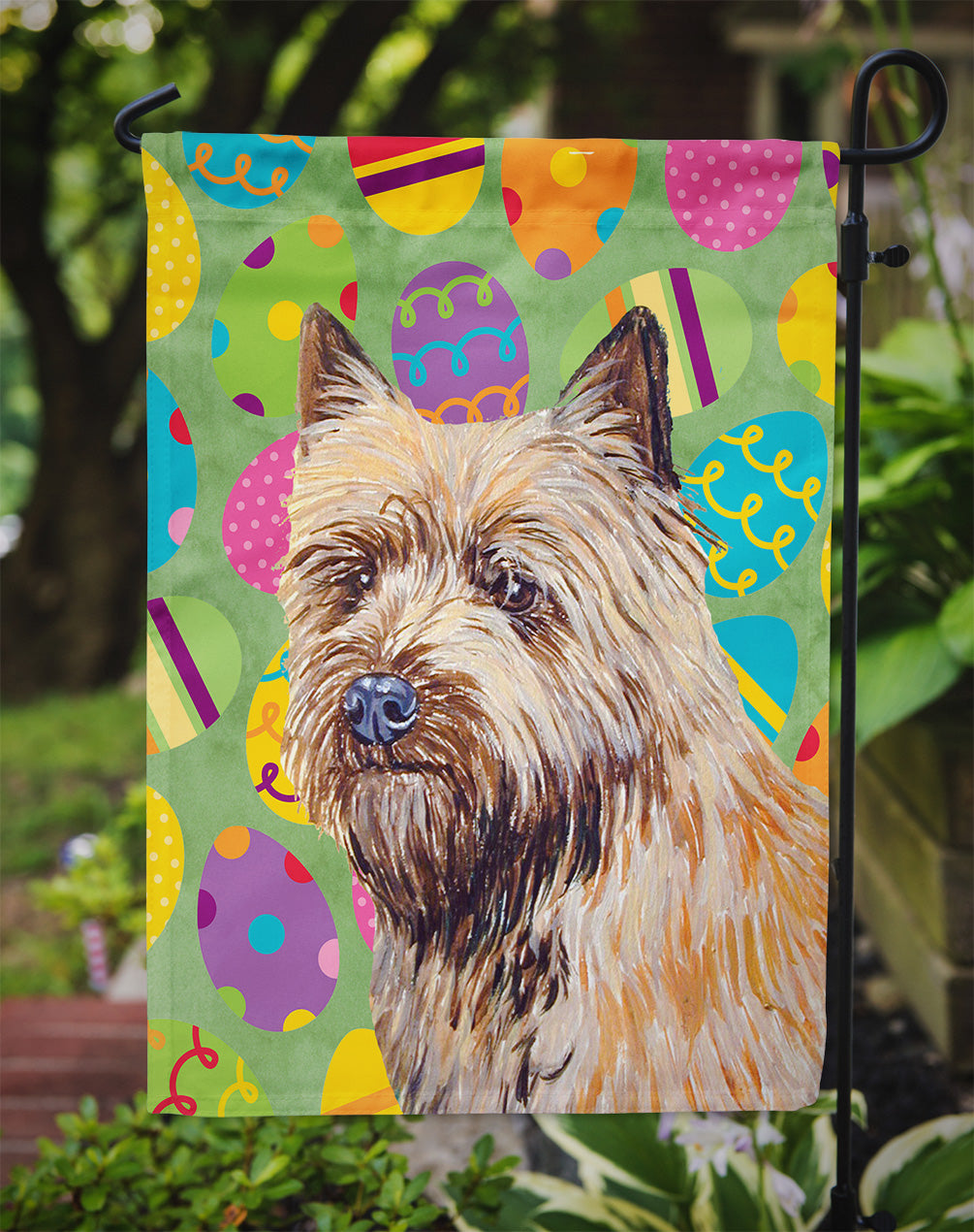 Cairn Terrier Easter Eggtravaganza Flag Garden Size  the-store.com.